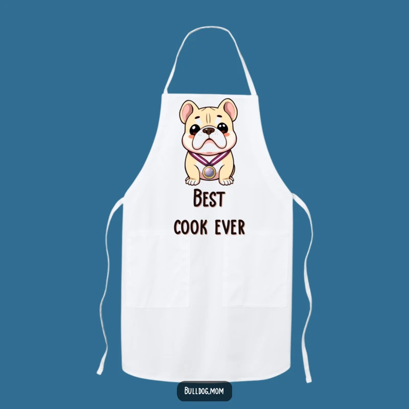 Funny Bulldog Chef Medal Apron: Cook with Pride in This Humorous Kitchen Gift