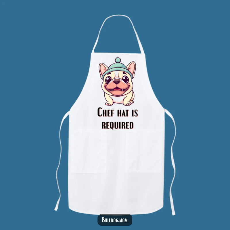 Funny Kawaii Bulldog Grin Apron - Goofy Hat Pup Gift