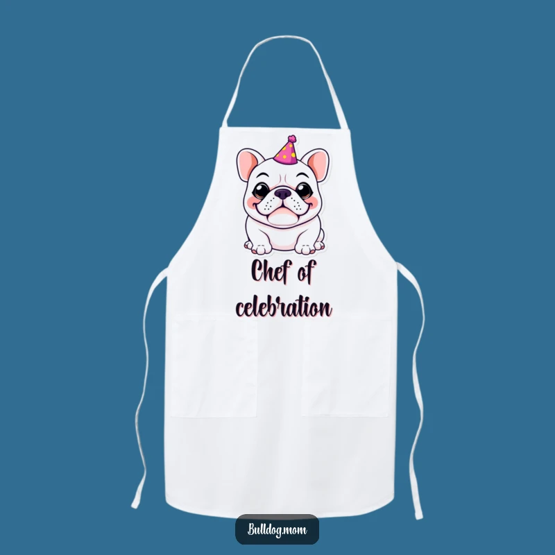 Funny Kawaii Bulldog Apron, Chef's Humorous Party Companion