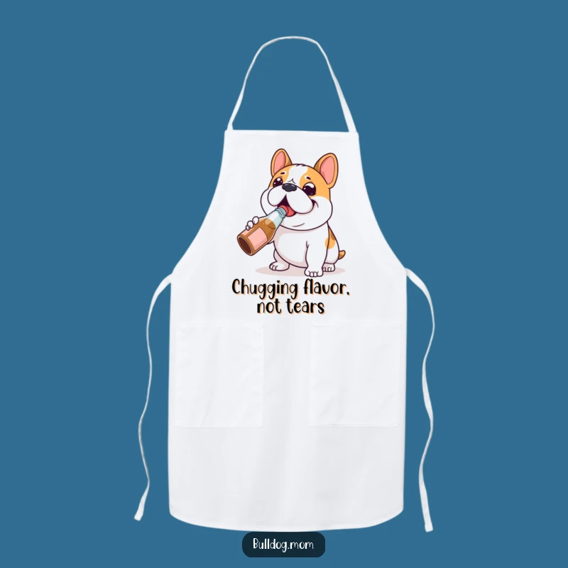 Funny Bulldog Chug Apron: Cook with Happy Indulgence