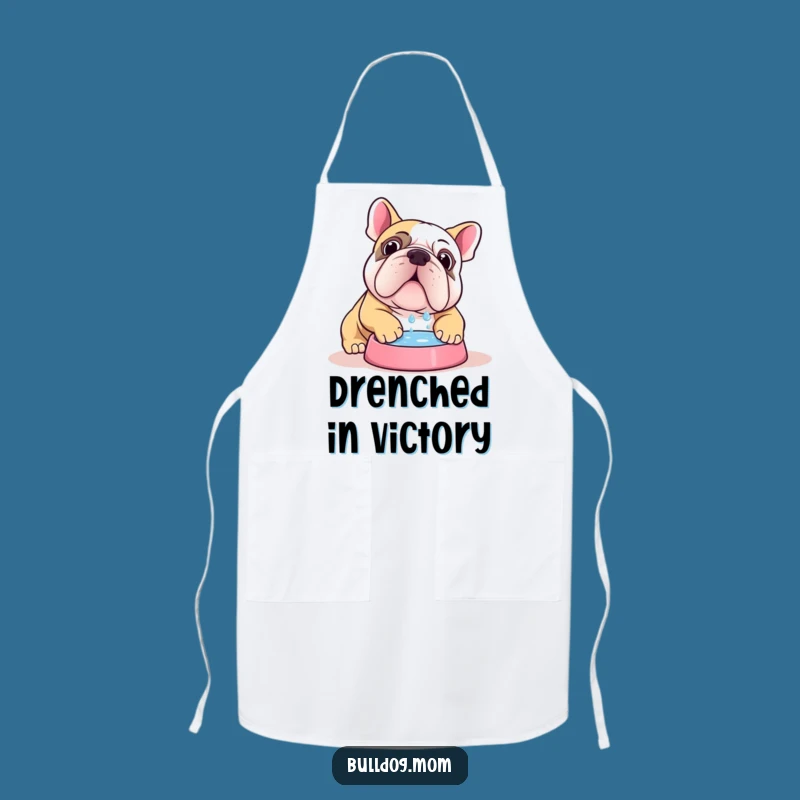 Funny Kawaii Bulldog Chef Apron: Hydration & Humor in the Kitchen