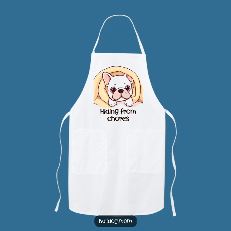 Funny Kawaii Bulldog Blanket Apron: Hilarious Gift for Cozy Cooks!