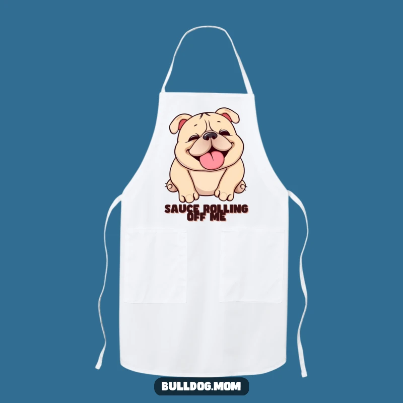 Funny Kawaii Bulldog Playful Apron: Joyful Kitchen Fun
