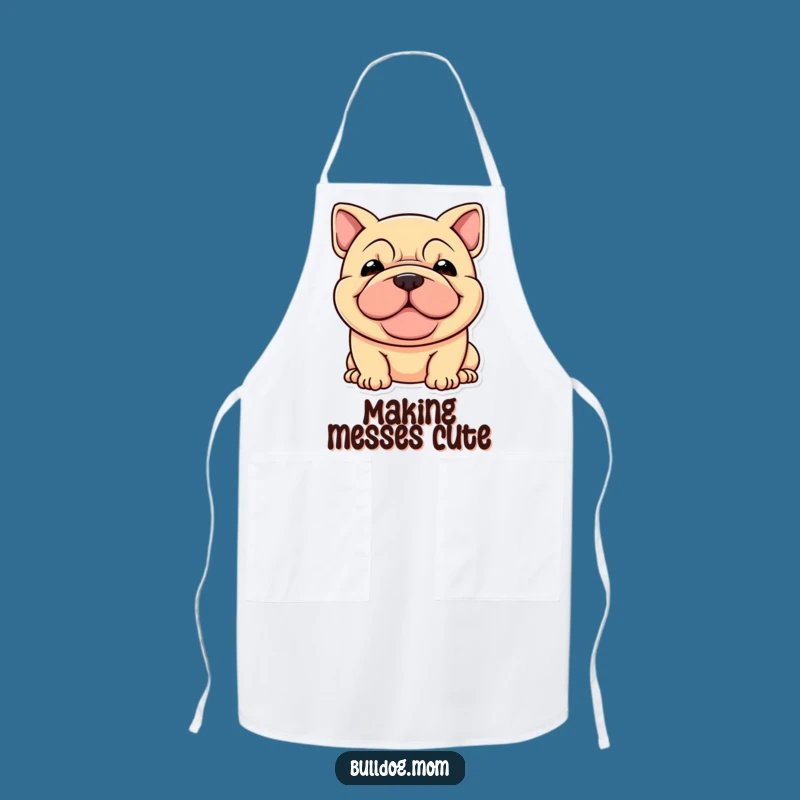 Funny Stocky Dog Apron: Chef's Wrinkled Face Kitchen Fun Gift