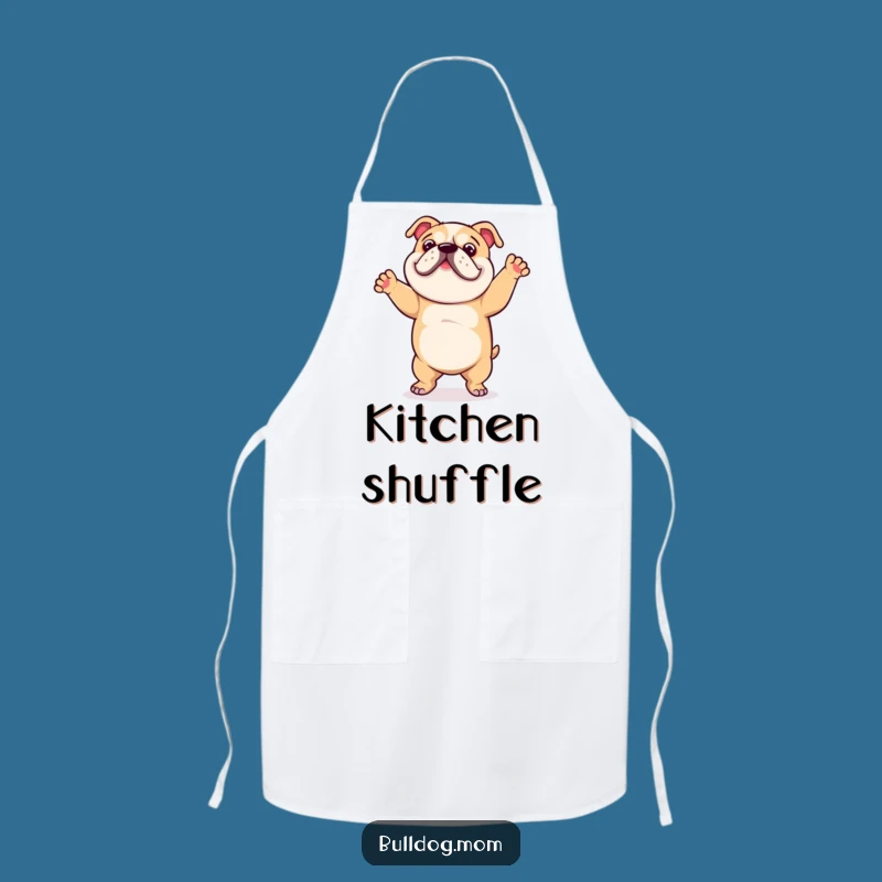 Funny Bulldog Dance Apron: Cook Up Fun with This Humorous Pup's Kitchen Wear