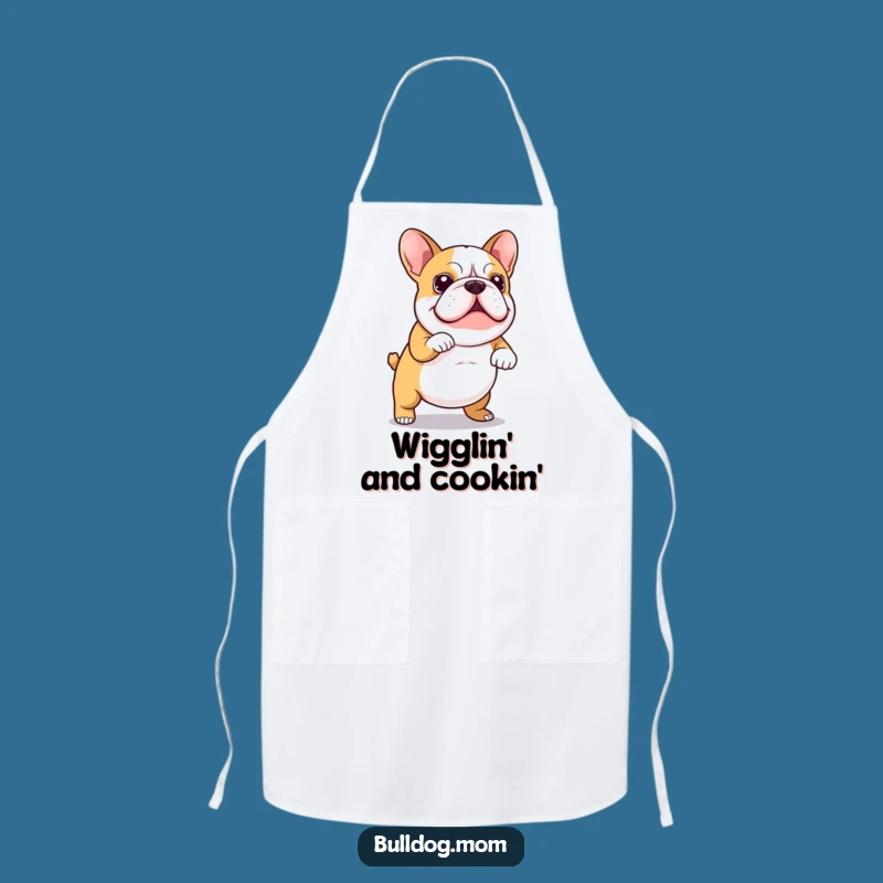 Funny Kawaii Bulldog Dance Apron: Cook Up Laughs in the Kitchen!