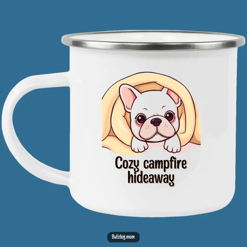 Funny Kawaii Bulldog Blanket Camping Mug: Hilarious Gift for Cozy Campers!