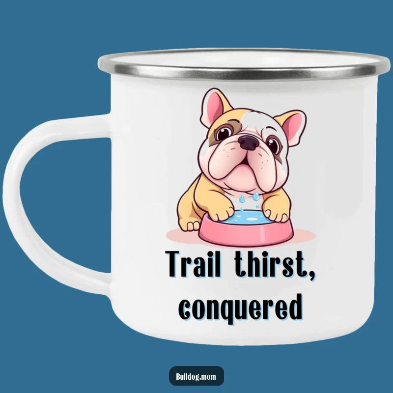 Funny Kawaii Bulldog Campfire Mug: Outdoor Hydration Adventure