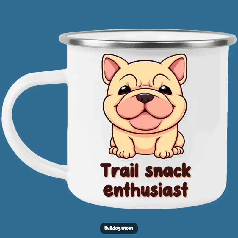 Funny Stocky Dog Camping Mug: Wrinkled Face Adventure Sip Gift
