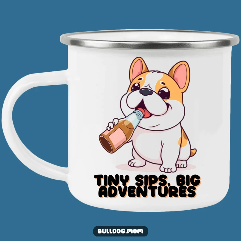 Funny Bulldog Chug Camping Mug: Happy Sips on the Go