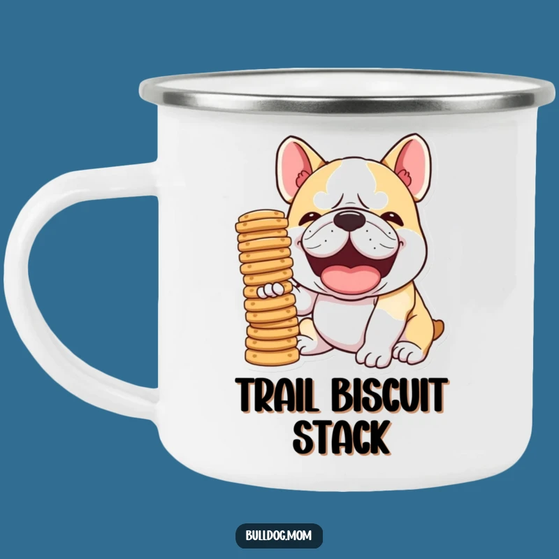 Funny Kawaii Bulldog Camping Mug, Durable & Humorous Snack Cup