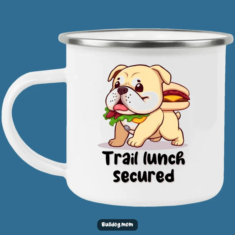 Funny Bulldog Sandwich Camping Mug - Outdoor Foodie Hilarious Gift