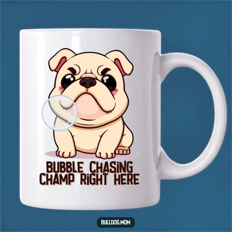 Funny Kawaii Bulldog Bubble Catcher Mug, A Hilarious Gift for Dog Lovers