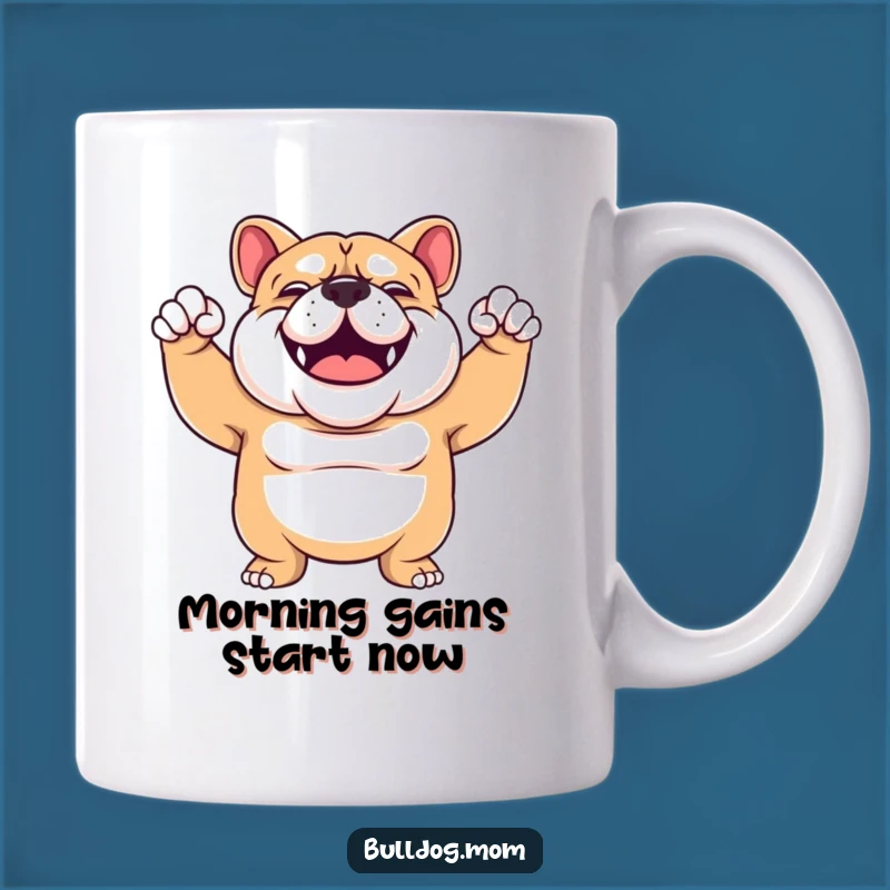 Funny Bulldog Flex Mug: Strong Dog Owner Gift for Bulldog Lovers
