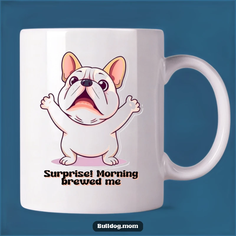 Funny Kawaii Bulldog Mug: Startled Pup Gift for Dog Lovers