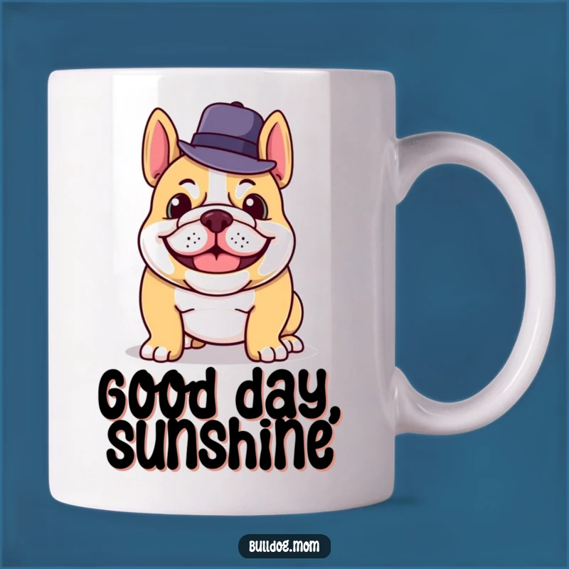 Funny Bulldog Hat Tip Mug: Grinning Canine Gentleman Gift