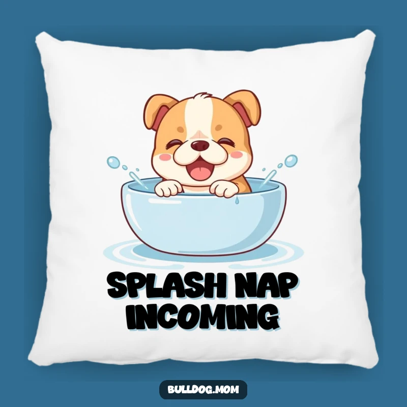 Cozy Funny Splashy Bulldog Cub Pillow - Giggling Pup, Comfy Water Gift!