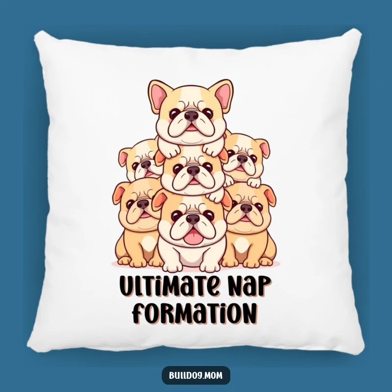 Cute Kawaii Bulldog Bliss Pillow: Soft & Funny Comfort