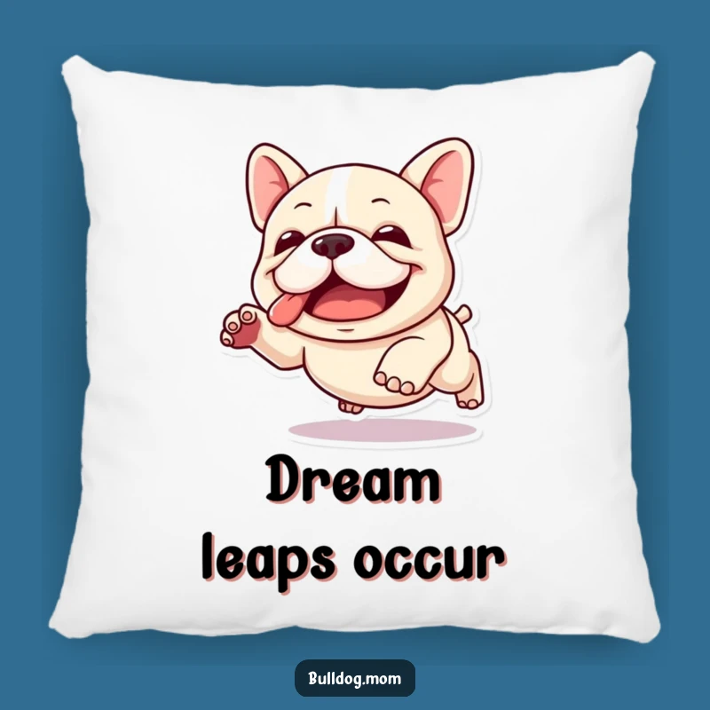 Funny Kawaii Bulldog Pillow: Joyful Clumsy Leap Comfort