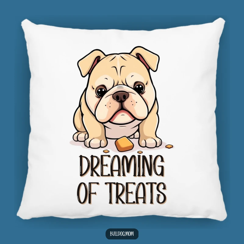 Funny Bulldog Pillow: Intense Treat Focus Cushion Gift