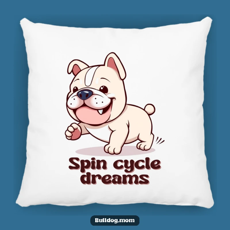 Funny Kawaii Bulldog Pillow: Determined Tail Chasing Cuddle