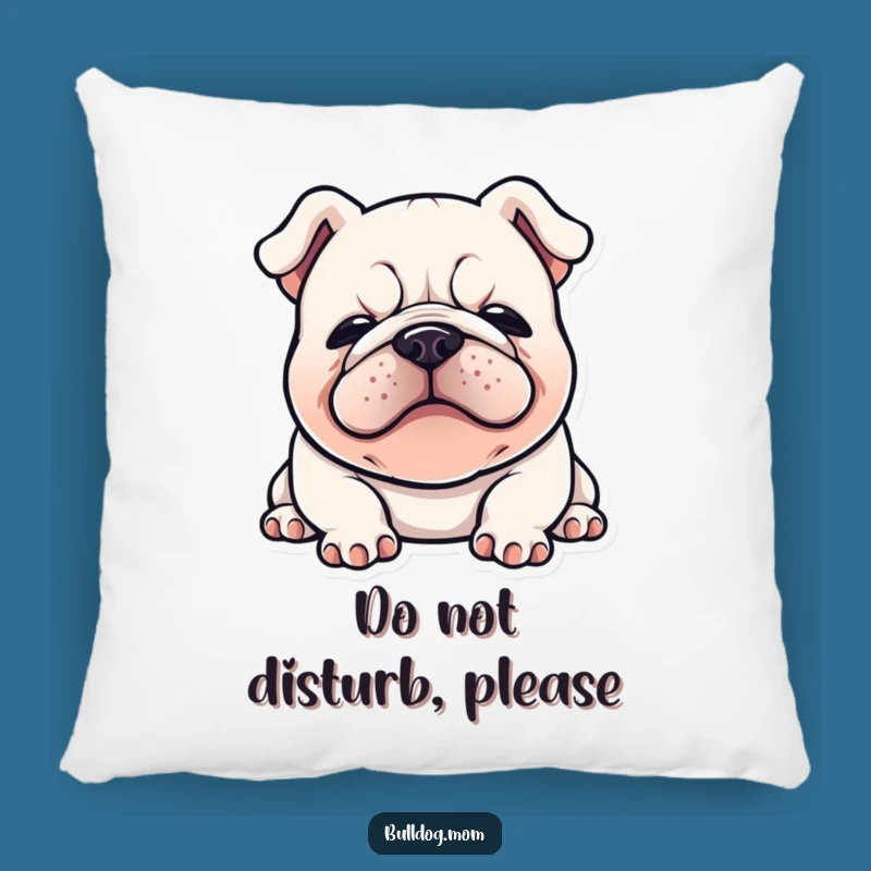 Funny Kawaii Bulldog Pillow: Flopped Down Sigh Comfort, Comedic Home Decor
