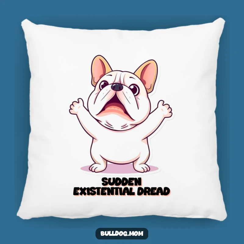 Funny Kawaii Bulldog Pillow: Startled Comfort for Your Couch
