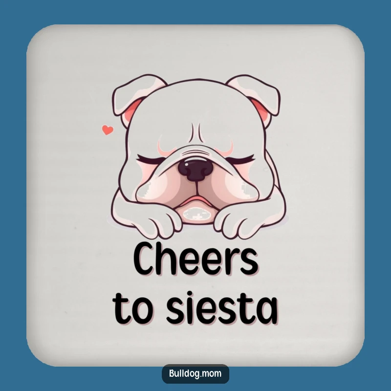 Funny Kawaii Bulldog Nap Coasters (Set of 4): Sleepy Dog Protection, Cozy Bulldog Decor