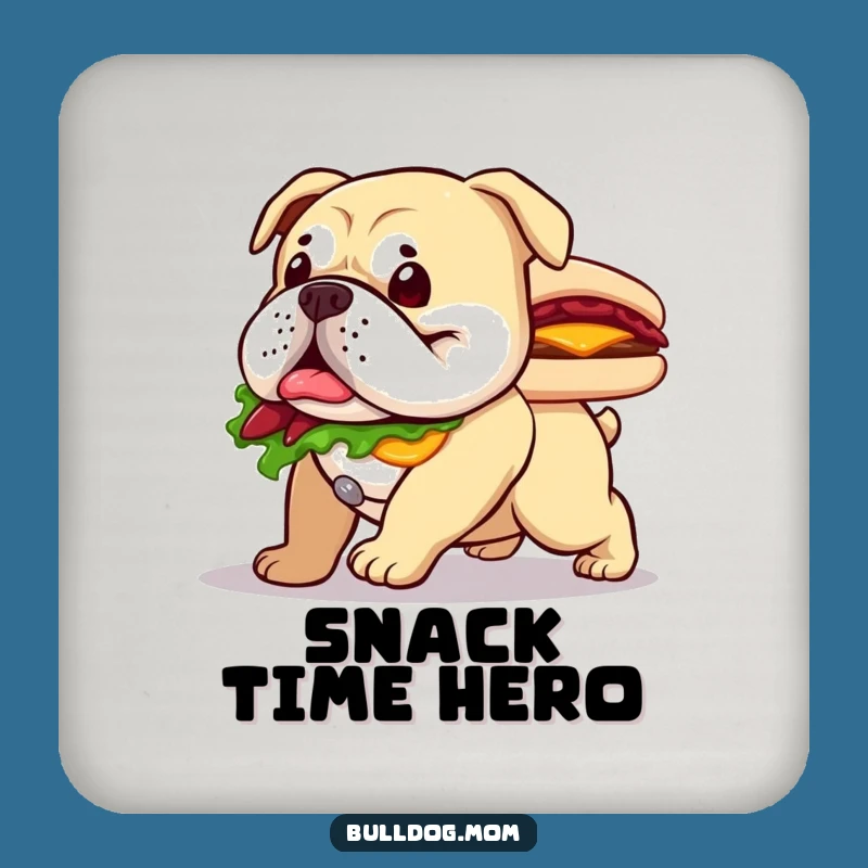 Funny Bulldog Sandwich Coaster - Protect Surfaces Hilariously Dog Gift
