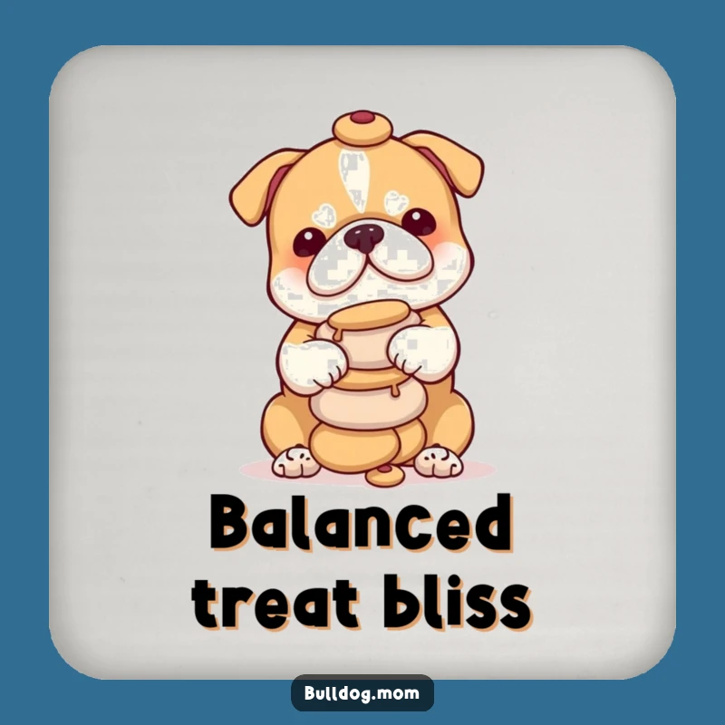 Funny Bulldog Treat Tower Coaster - Cute Pup Balancing Snacks, Table Gift!