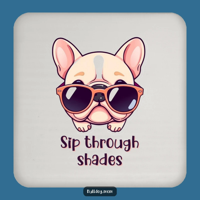 Funny Kawaii Bulldog Coaster: Sip in Style, a Small Dog Lover Gift