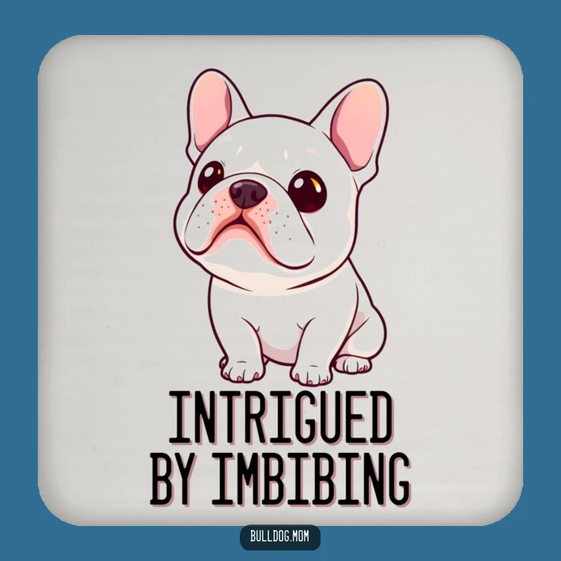 Funny Kawaii Bulldog Curiosity Coaster: Hilarious Gift to Protect Tables!