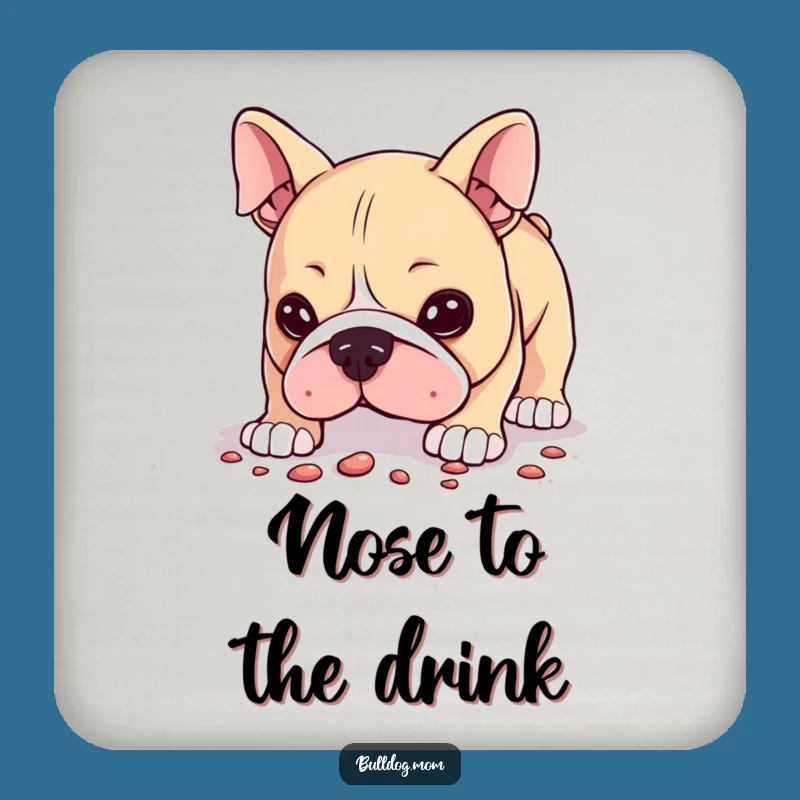 Funny Curious Bulldog Drink Coasters: Protect Surfaces with Hilarious Intrigue!