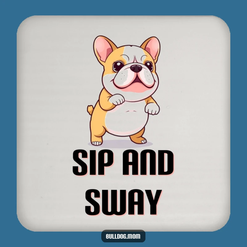 Funny Kawaii Bulldog Dance Drink Coasters: Protect Surfaces with Hilarious Flair!