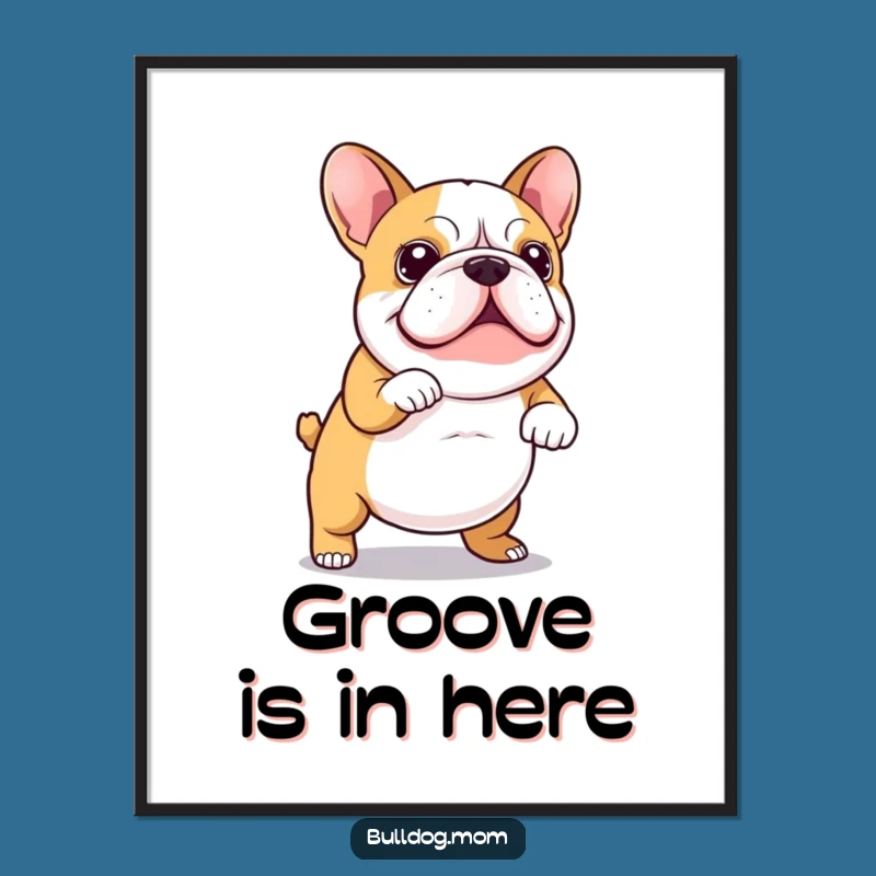 Funny Kawaii Bulldog Dance Poster: Brighten Your Walls with Hilarious Canine Moves!