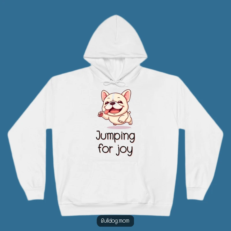 Cozy Funny Kawaii Bulldog Hoodie: Joyful Clumsy Leap Comfort