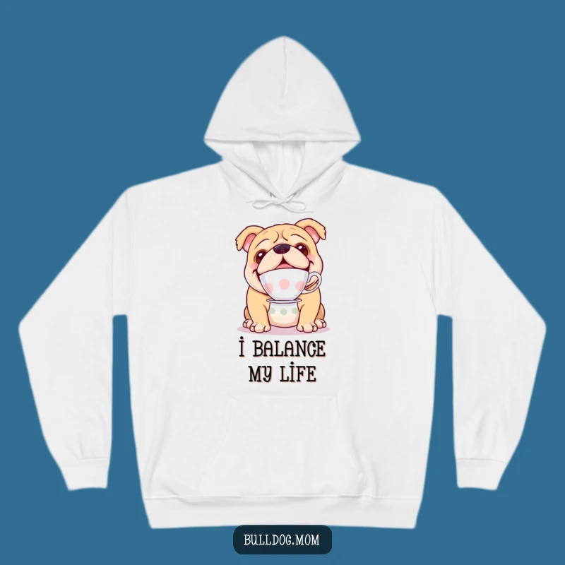 Funny Bulldog Teacup Hoodie - Cozy & Hilarious Afternoon Tea Gift