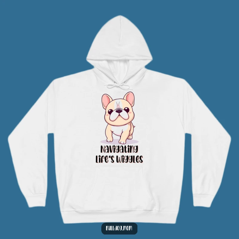 Funny Kawaii Bulldog Wobble Hoodie: Cozy Hilarious Gift for Fun Lovers!