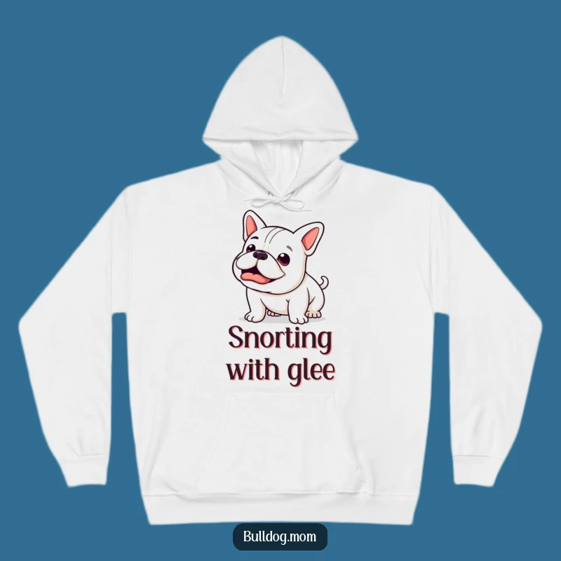Cozy Funny Kawaii Bulldog Hoodie: Happy Snort and Wag Comfort