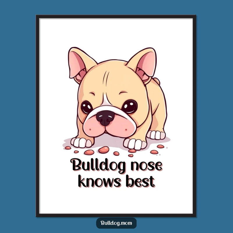 Free Printable Curious Bulldog Art: Funny Downloadable Detective Decor