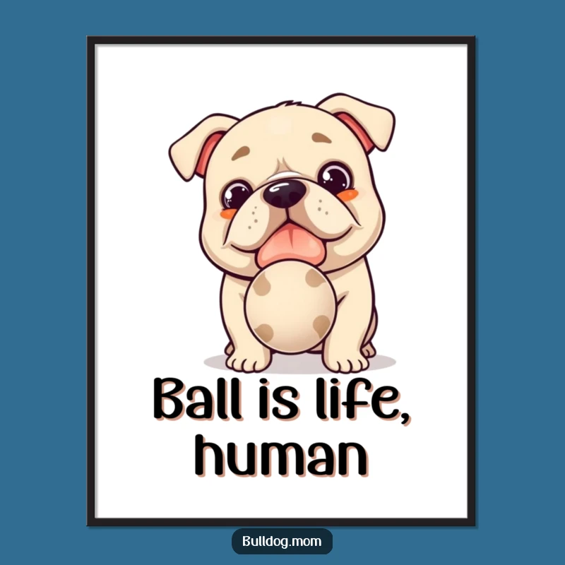 Free Printable Wall Art: Funny Kawaii Bulldog Playful Decor