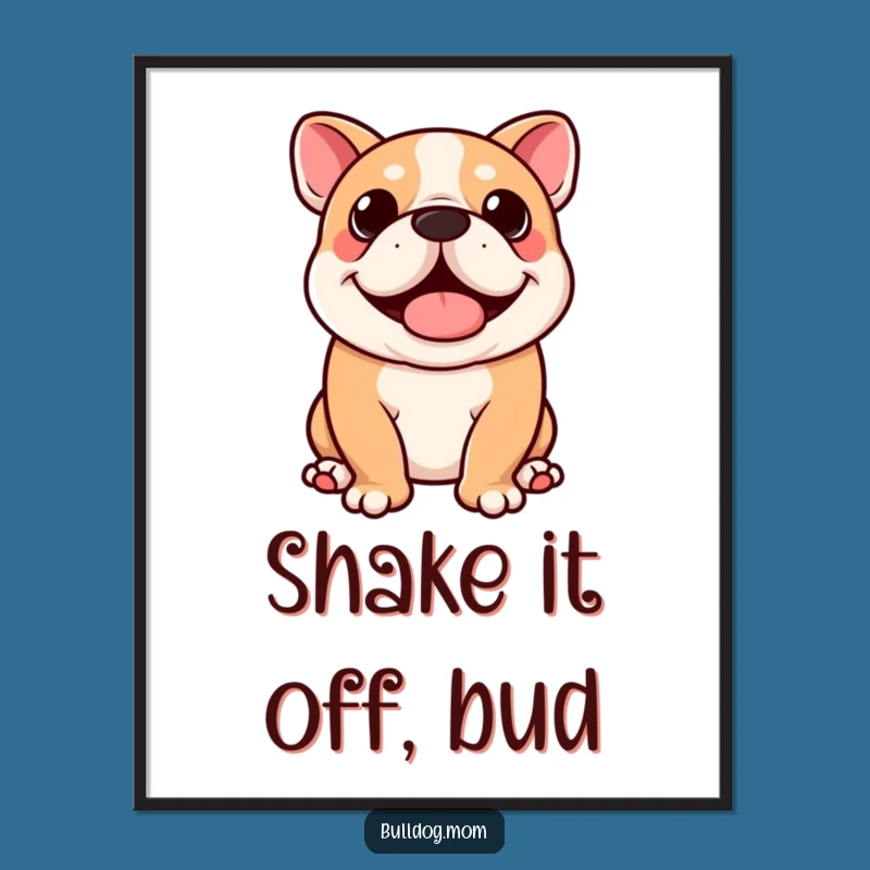 Free Printable Wall Art: Funny Kawaii Bulldog Wiggle Decor
