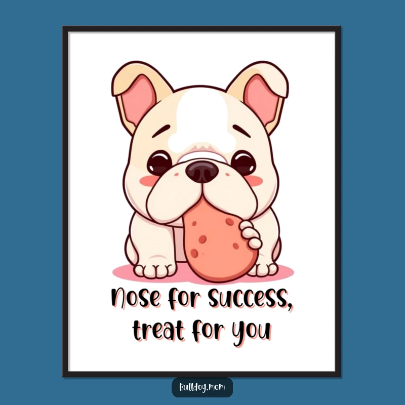 Funny Free Printable Wall Art: Bulldog Nudges Treat for Whimsical Decor