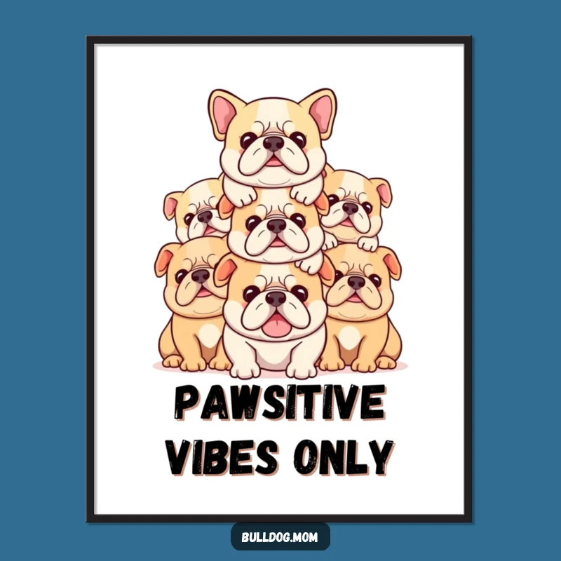 Free Printable Wall Art: Content Bulldog Stack Art, Cozy Downloadable Decor