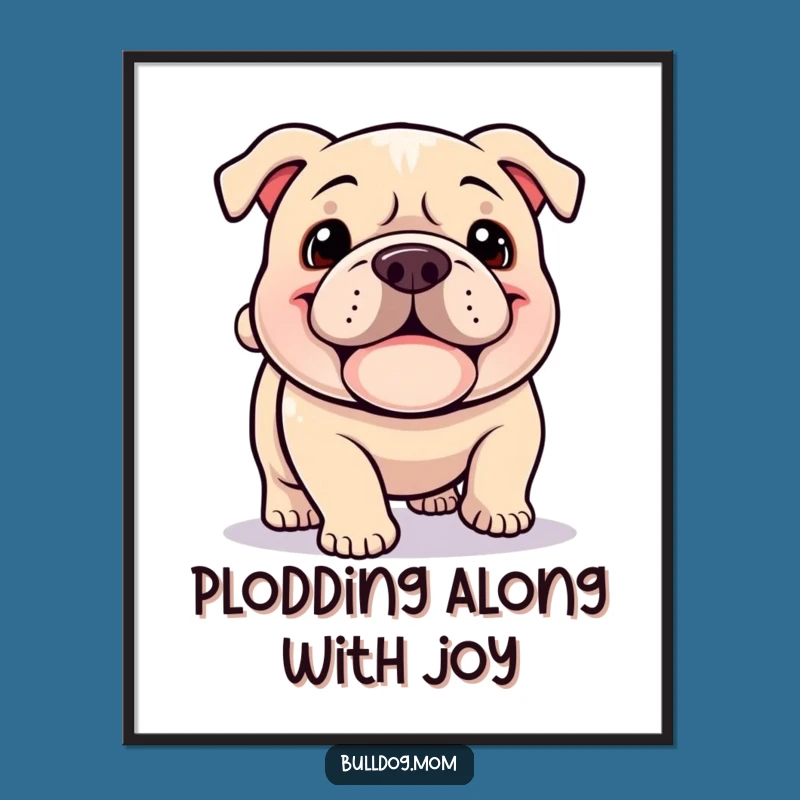 Free Printable Wall Art: Happy Bulldog Grin - Humorous Dog Decor