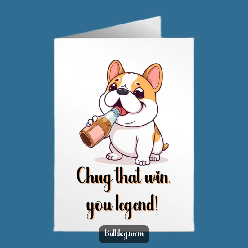 Chugging Bulldog Congrats Card Free Printable: Happy Dog Downloadable