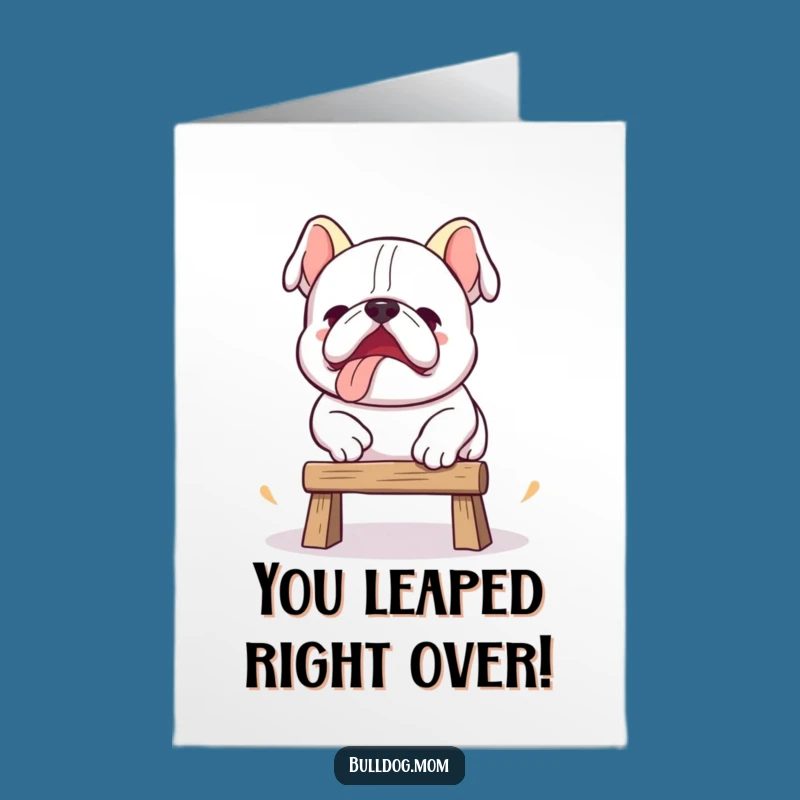 Free Printable Congrats Card: Bulldog's Best Jump, Funny Downloadable