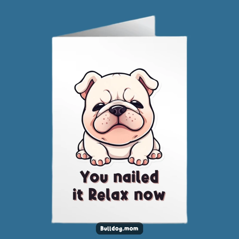 Free Printable Congrats Card: Funny Kawaii Bulldog Celebrating, Awesome Downloadable Gift