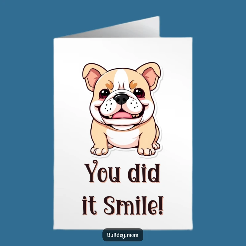 Free Printable Congrats Card: Funny Kawaii Bulldog Cheering, Awesome Downloadable Gift