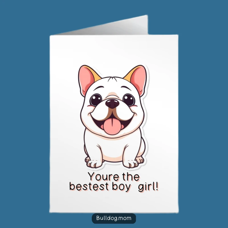Free Printable Congrats Card: Smiling Bulldog - Cheerful Downloadable Gift!
